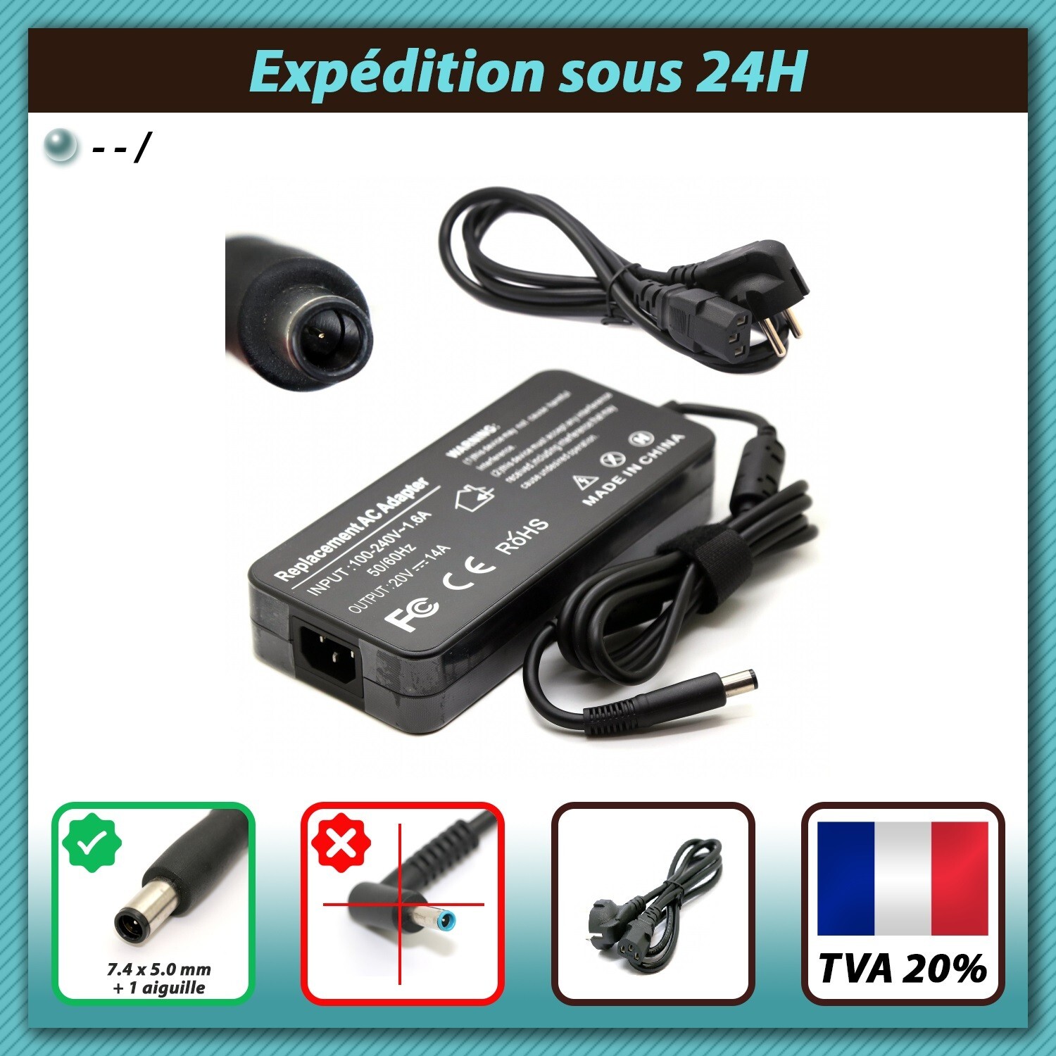 Chargeur MSI GE63 Raider RGB 8SF adaptateur secteur 20V 14A pour ordinateur gaming