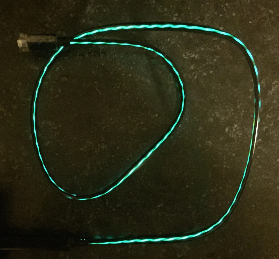 32" EL-FLOW LIGHT-UP LED USB SMART CHARGER cable FOR MICRO USB PHONES LG HTC SAM - Image 3 of 4