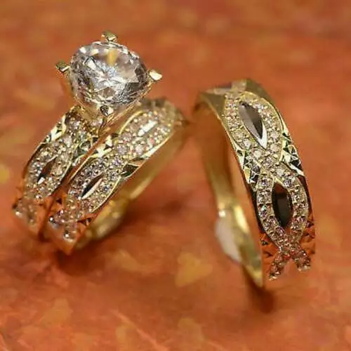 His and hers trio sale wedding ring sets