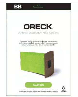 OEM Oreck AK12308/ AK1BB8A Paper Bags, Type BB Canister -8 per pkg