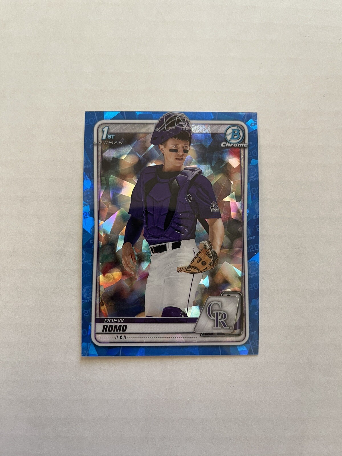 2020 Bowman Draft Sapphire Drew Romo Refractor BD-106 Rockies