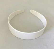 12 White Plastic 1 inch Headbands Tapered No Teeth Craft DIY Wedding Prom Dance