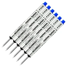 6pk Schmidt P8126 Short capless rollerball BLUE fits Retro 51,P8127,P8120,P8126