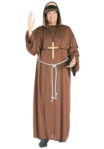 adult friar tuck costume medieval monk priest robin hood robe