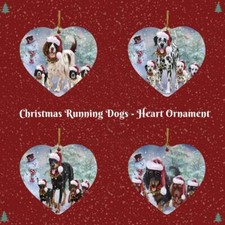Snow Running Family Dogs Cats Heart Christmas Tree Ornament Decor
