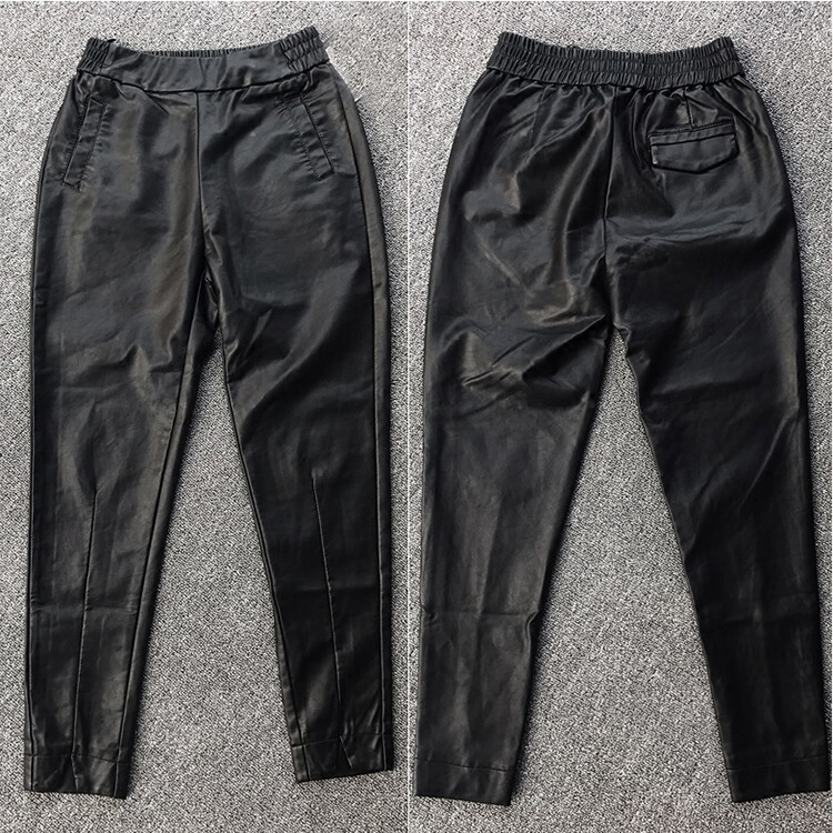 Fashion Womens Faux Leather Harem Pants 