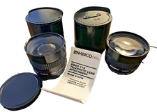 Camera Lens 2 Ambico Telephoto Attachment V-0316 1.7X & V-0315 0.6X Made Japan