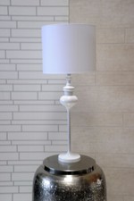 Tischleuchte Metall Lack Weiß Schirm Zylinder Weiß 8156138