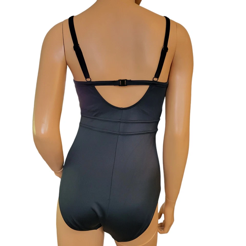 LL Bean Swimsuit Womens Size 10 Black One Piece UPF 50+ Sun Smart New Swimming - Image 3 of 4