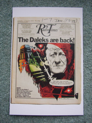 Postcard Radio Times January 1972 Dr Doctor Who Daleks 60th Anniversary Pertwee - Picture 1 of 2