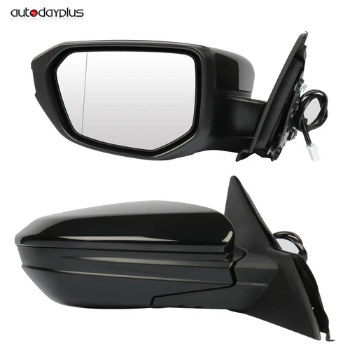 Pair Power Mirrors For 2016-2021 HONDA CIVIC LH & RH Side Black Foldaway