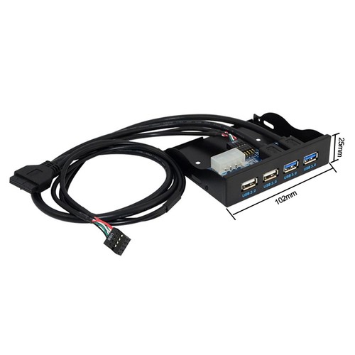 AU 3.5inch USB 3.0 2.0 19/9PIN Floppy Drive Bay 4-Hub Front Panel for Desktop PC - Afbeelding 6 van 9