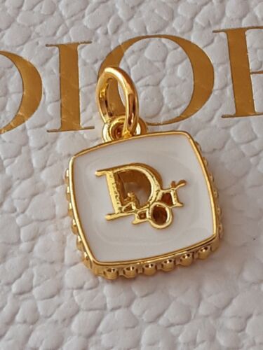 One vtg Dior gold / white zipper pull Size 0.6 inch