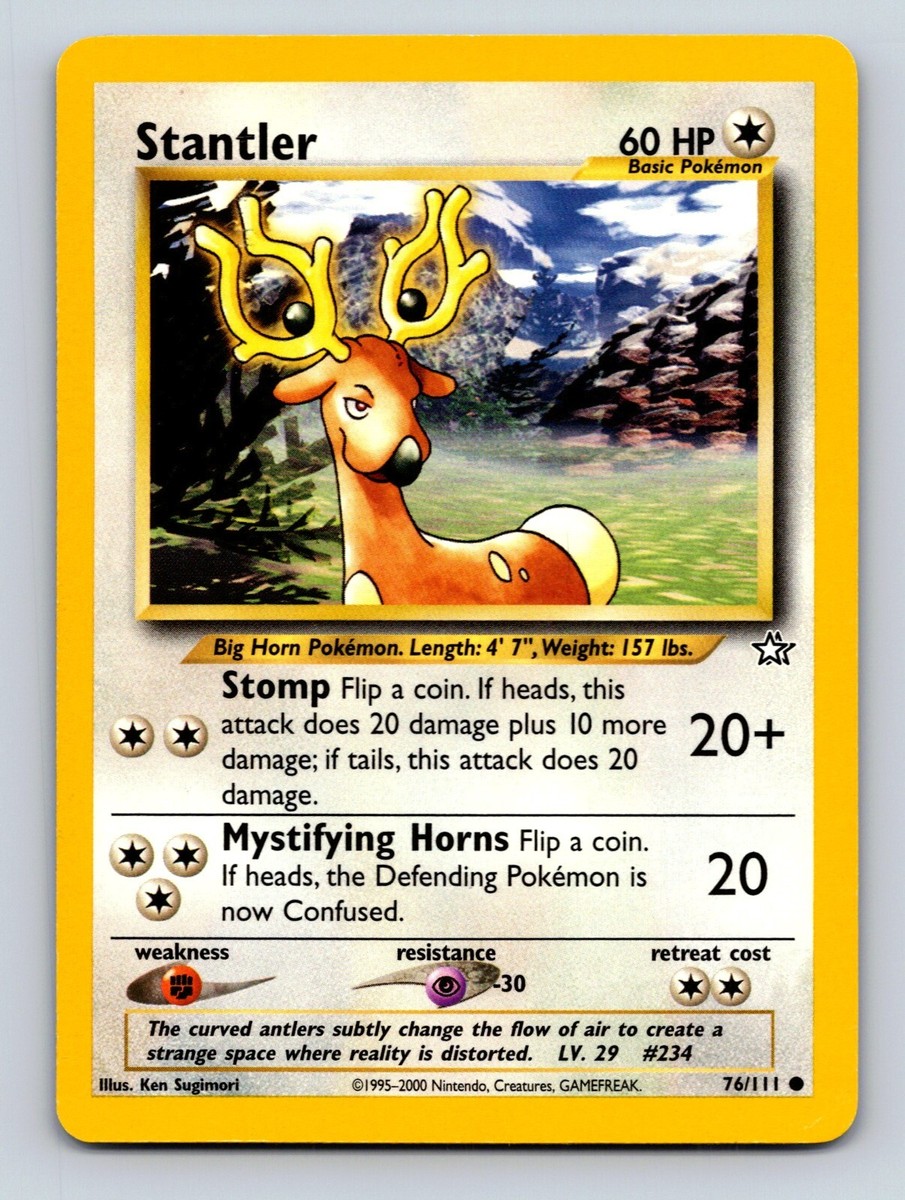 Stantler HP 60 Mystifying Horns Attack Silver Rarity Colorless Pokémon