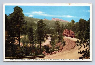 Double Spirals Iron Mountain Highway Mt. Rushmore Memorial SD Postcard Unposted
