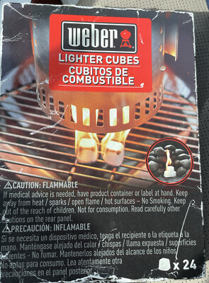 Weber Lighter Cubes Non-Toxic & Odorless Pack Of 24 - New 