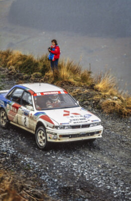 Ari Valanen Bruno Berglund, Mitsubishi Galant WRC Rally Car 1989 Old Photo 2