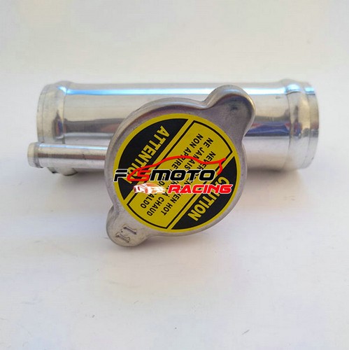 32mm 1-1/4" Aluminum In Line Radiator Hose Connector Filler Neck With 1.1Bar Cap - Picture 6 of 7