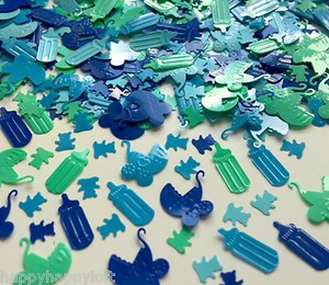 Baby Shower Garcon Table Confettis Parti Decorations Paillettes Bapteme Garcon Ebay