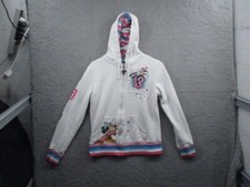 Disney Parks Adult Small White Sweatshirt Hoodie Full Zip 2013 SEVERAL STAINS