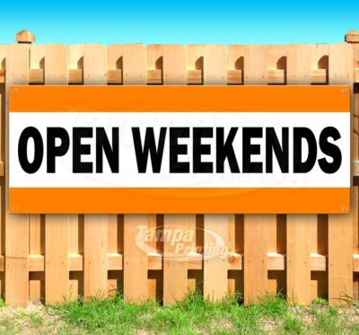 OPEN WEEKENDS Advertising Vinyl Banner Flag Sign Many Sizes OPEN | eBay