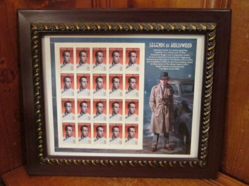 Sheet of 20 US 32ct Stamp Humphrey Bogart Legends of Hollywood Wood Frame 13x11 - Picture 1 of 3