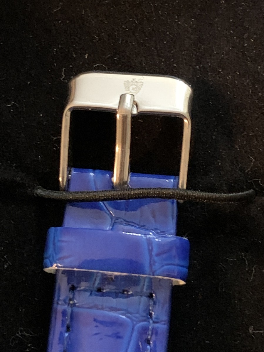 NEW IN BOX CROTON TANK WATCH CN207514 QUARTZ BLUE LEATHER STRAP | eBay