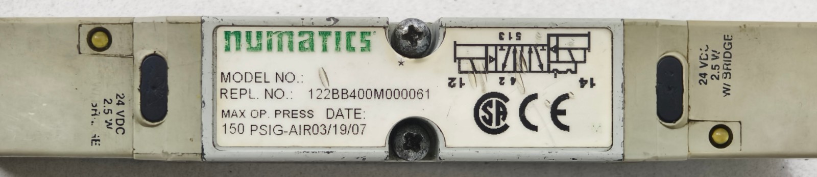 Aventics 122BB400M000061 150PSIG Valve Air Control Manifold Numatics Pneumatic