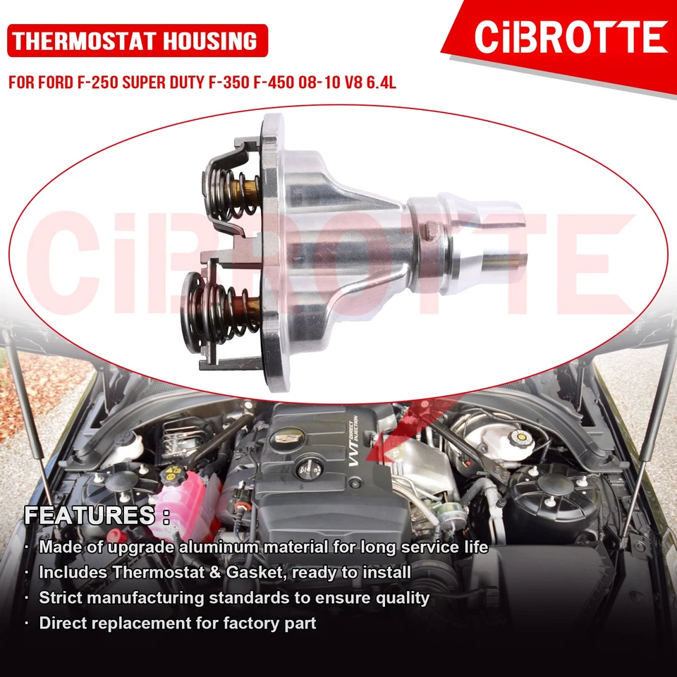 Aluminum Thermostat Housing For Ford F-250 Super Duty F-350 F-450 08-10 V8 6.4L - Image 2 of 4