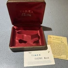 1970s Timex Electric RED VELVET LINED BOX ONLY FOR  Men's Watch W/SOME PAPERS