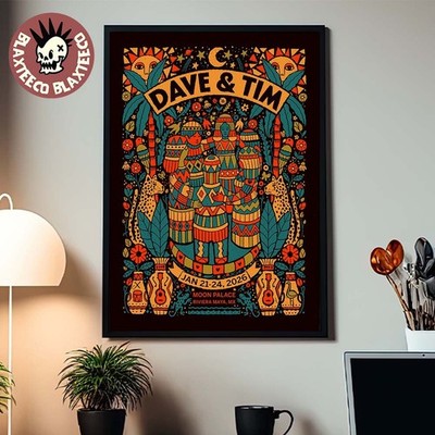 Dave Matthews Band And Tim Reynolds Riviera Maya Mexico 2026 Event Poster Unfram