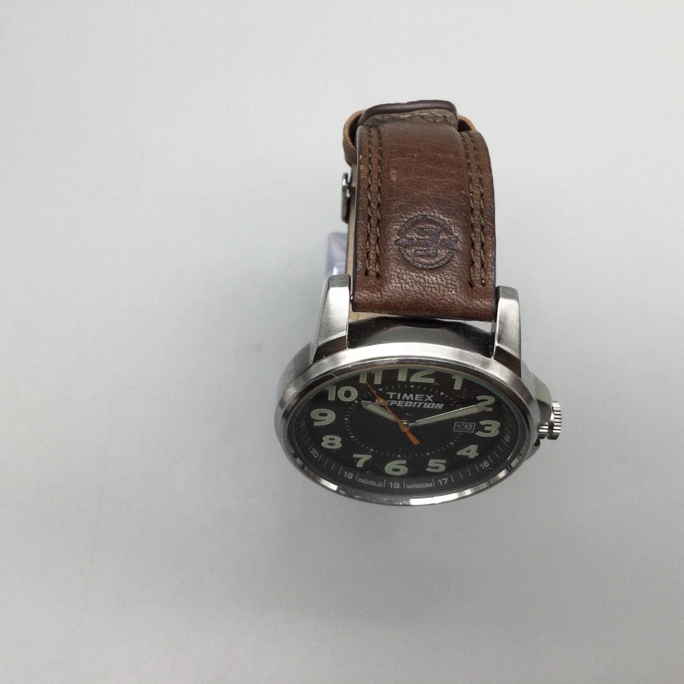 Reloj Timex Expedition Hombre 42mm Cuero Inoxidable Indiglo T44921 Batería Nueva Foto 4 de 4