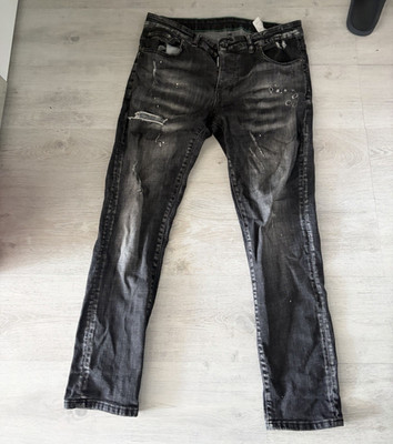 Dsquared2 Herren Jeans M schwarz Denim, gerades Bein, Schrittlänge 72 cm, Logo