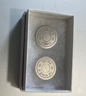 Hermes Vintage Clou De Selle Clip On Earrings Palladium Plated