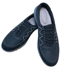 Easy Spirit Sepeat Womens Leather Slip-on Shoes Black Purple Sz 9 Casual Comfort