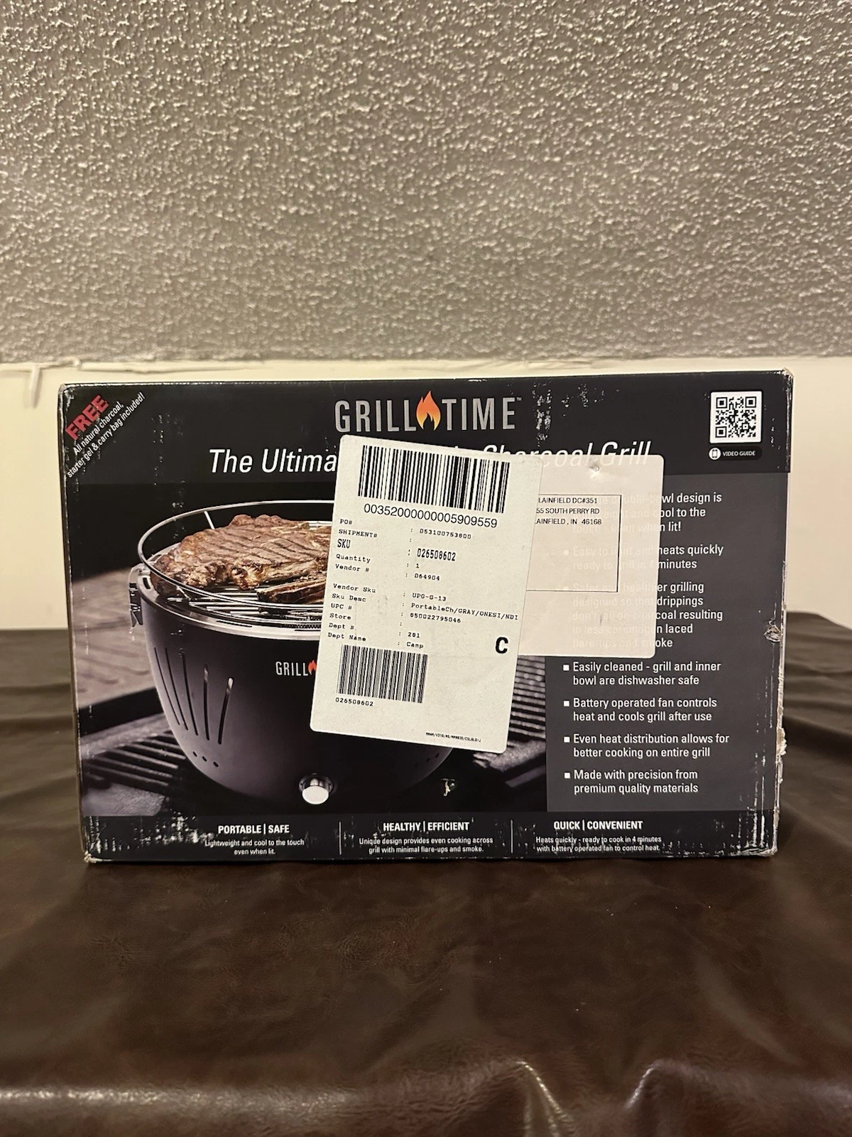 Grill Time Tailgater GT Gray 124 Sq. In. Charcoal Portable Grill UPG-G-13 Grill