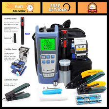 Fiber Optic Tool Kit with Visual Fault Locator, Cleaver, Power Meter Connector