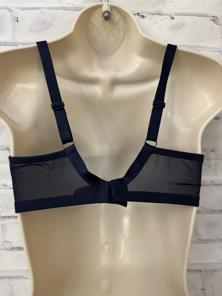 Panache Bra USA 34E Eden Balconette Sculptresse Blue Embroidered Unlined Wired - Image 3 of 4