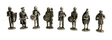 Lot x8 Knights - Miniature Pewter Medieval Fantasy Figurines 1.75" H approx
