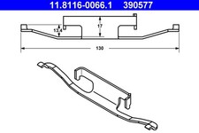 ATE Feder Bremssattel 11.8116-0066.1 für BMW MG Z4 Z1 X1 ZT E46 Z3 E32 E30 E36