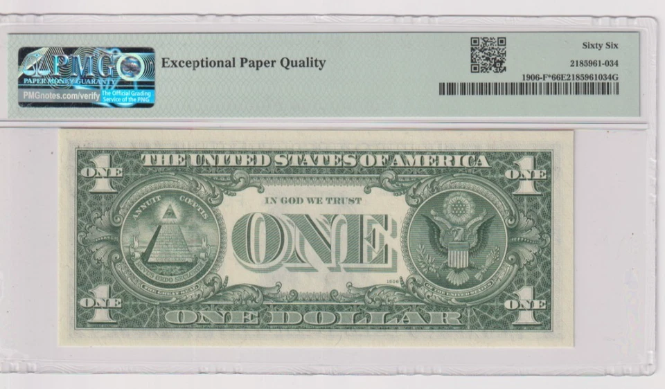 Fr 1906-F* 1969C $1 FRN F04303954* PMG 66EPQ GEM CU ATLANTA 1969-C - Image 2 of 2