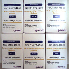 6 Generic REFRESH PLUS for Less SINGLE USE Eye Drops - 180 Vials Exp 03-05/2027