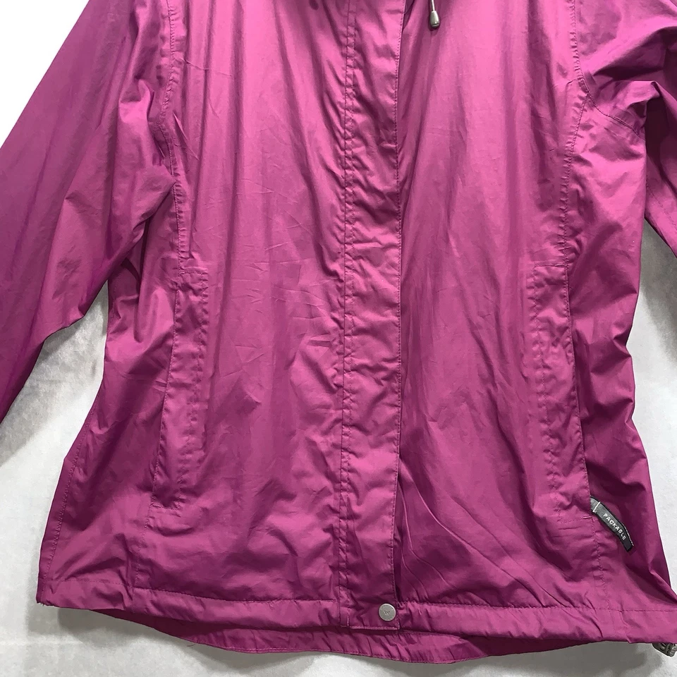 Chaqueta cortavientos blanca Sierra grande púrpura con capucha Foto 3 de 4