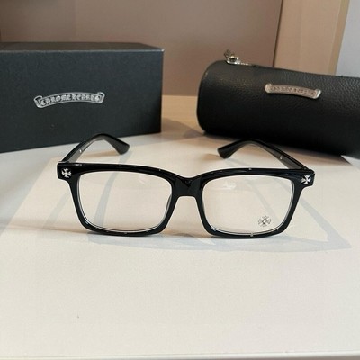 Chrome Hearts Cross Unisex Vintage Black Frame Clear Glasses 52-18-140  UK