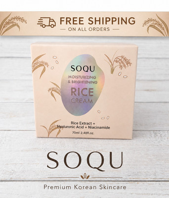 SOQU Rice Extract & Niacinamide Moisturize & Brighten Rice Face Cream - 2.5 Oz.