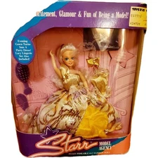  JPi  Model Agency dolls "Starr" Gold Evening gown Turns Into Party Dress