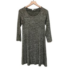 Gap Womens Marled Long Sleeve Sweater Dress Size XS Moss Green Round Neck