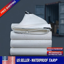 Waterproof Canvas Tarp Cover 19.4oz Heavy Duty Multipurpose Tarpaulin for Canopy