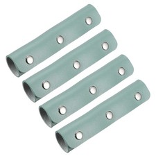 4 Pcs Leather Luggage Handle Wraps Fine Texture Silver Buckle, Blue