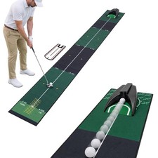 Golf Putting Green Indoor, mat 8.2ft with 8.2ft x 1.0ft, green